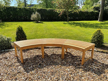 Load image into Gallery viewer, Curved Backless Bench in Teak Wood