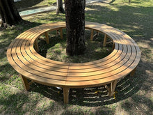 Load image into Gallery viewer, Curved Backless Bench in Teak Wood