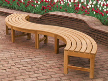 Load image into Gallery viewer, Curved Backless Bench in Teak Wood