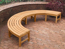Load image into Gallery viewer, Curved Backless Bench in Teak Wood
