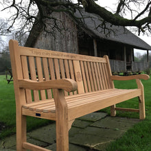 Load image into Gallery viewer, Kenilworth Memorial Bench 6ft with panel in Teak Wood
