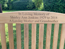 Load image into Gallery viewer, Warwick Memorial Bench 5ft in Teak Wood