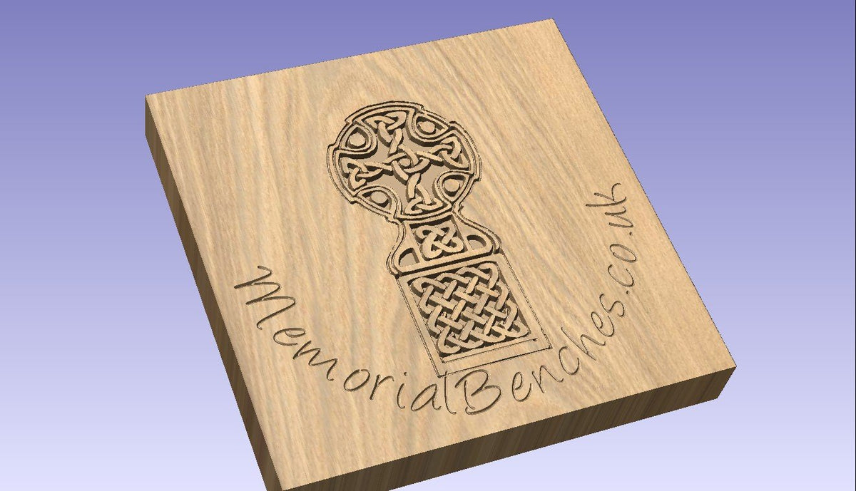 Personalized Wood Cremation Urn: Hand-Carved Celtic Cross Memorial Box
