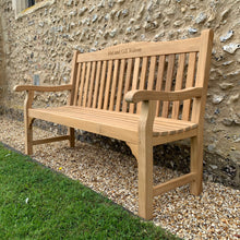 Load image into Gallery viewer, Warwick Memorial Bench 5ft in Teak Wood