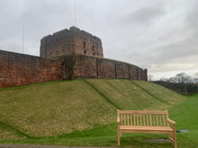 Load image into Gallery viewer, 2023-01-29-Rochester bench 5ft in teak wood, Carlisle Castle