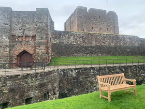 2023-01-29-Rochester bench 5ft in teak wood, Carlisle Castle