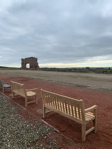 2023-02-25-Rochester bench 5ft in teak wood, Wroxeter Roman City