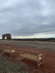 2023-02-25-Rochester bench 5ft in teak wood, Wroxeter Roman City