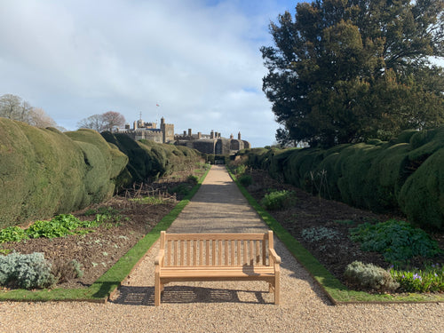 2023-03-04-Winchester bench 6ft in teak wood, Walmer Castle