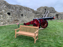 Load image into Gallery viewer, 2023-03-04-Rochester bench 5ft in teak wood, Pevensey Castle