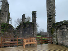 Load image into Gallery viewer, 2023-03-11-Rochester bench 5ft in teak wood, Berry Pomeroy Castle