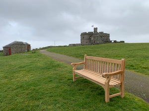 2023-03-11-Winchester bench 6ft in teak wood, Pendennis Castle