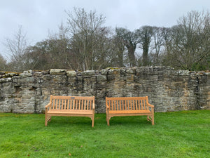 2023-04-01-Rochester bench 5ft in teak wood, Aydon Castle