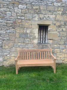 2023-04-01-Rochester bench 5ft in teak wood, Aydon Castle