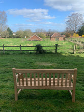 Load image into Gallery viewer, 2023-04-02-Rochester bench 5ft in teak wood, Aldborough Roman Site