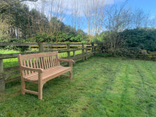 Load image into Gallery viewer, 2023-04-02-Rochester bench 5ft in teak wood, Aldborough Roman Site