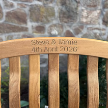 Load image into Gallery viewer, Turnberry Memorial Bench 5ft in Teak wood