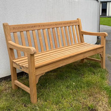 Load image into Gallery viewer, FSC certified teak memorial bench Chester 3 seater 
