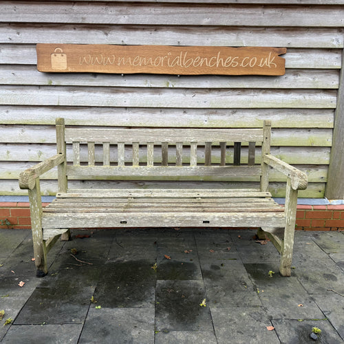 Vintage Teak Bench 5ft St Mawes Castle(4)