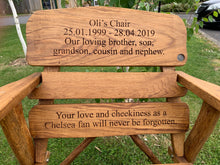 Load image into Gallery viewer, Rustic Memorial Armchair in Oak wood