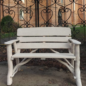 Rustic White Memorial Bench 4ft in Oak wood