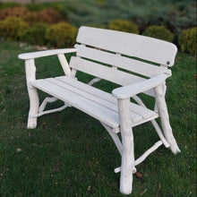 Load image into Gallery viewer, Rustic White Memorial Bench 4ft in Oak wood