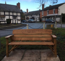 Load image into Gallery viewer, Rustic Memorial Bench 5ft6 in Oak wood