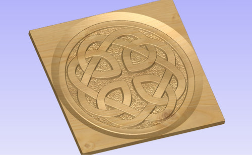 3d celtic knot engraved on a memorial bench