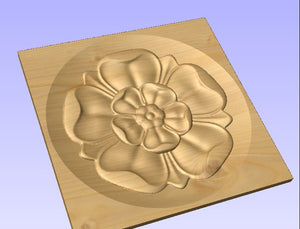 3d Tudor rose engraving