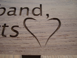 Heart carving to wood