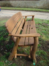 Load image into Gallery viewer, Rustic Memorial Bench 7ft2 in Oak wood