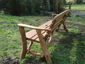 Rustic Memorial Bench 7ft2 in Oak wood