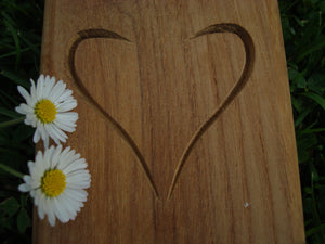 Heart carving to wood