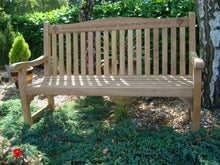 Load image into Gallery viewer, Khanda symbol on a memorial bench