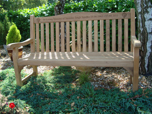 Khanda symbol on a memorial bench