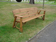 Load image into Gallery viewer, Rustic Memorial Bench 7ft2 in Oak wood