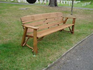 Rustic Memorial Bench 7ft2 in Oak wood