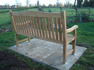 Bench installation with anchors to paving slabs