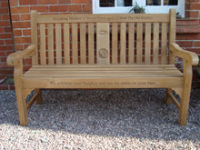Load image into Gallery viewer, 2013-04-30-Kenilworth bench 5ft with central panel in teak wood-2343