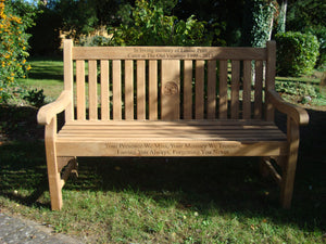 2013-10-09-Kenilworth bench 5ft with central panel in teak wood-2653