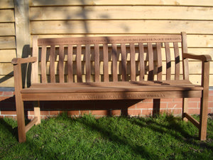 Broadfield Memorial Bench 5ft in FSC Certified Mahogany wood (Free Sealer)