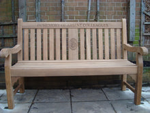 Load image into Gallery viewer, 2014-01-10-Kenilworth bench 5ft with central panel in teak wood-2760