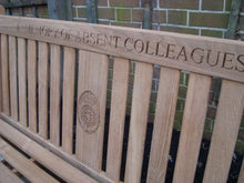Load image into Gallery viewer, 2014-01-10-Kenilworth bench 5ft with central panel in teak wood-2760