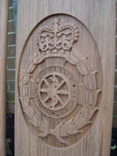 Load image into Gallery viewer, London Ambulance Service crest carved onto memorial bench