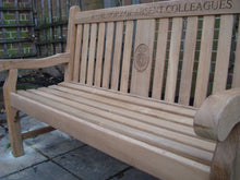 Load image into Gallery viewer, 2014-01-10-Kenilworth bench 5ft with central panel in teak wood-2760