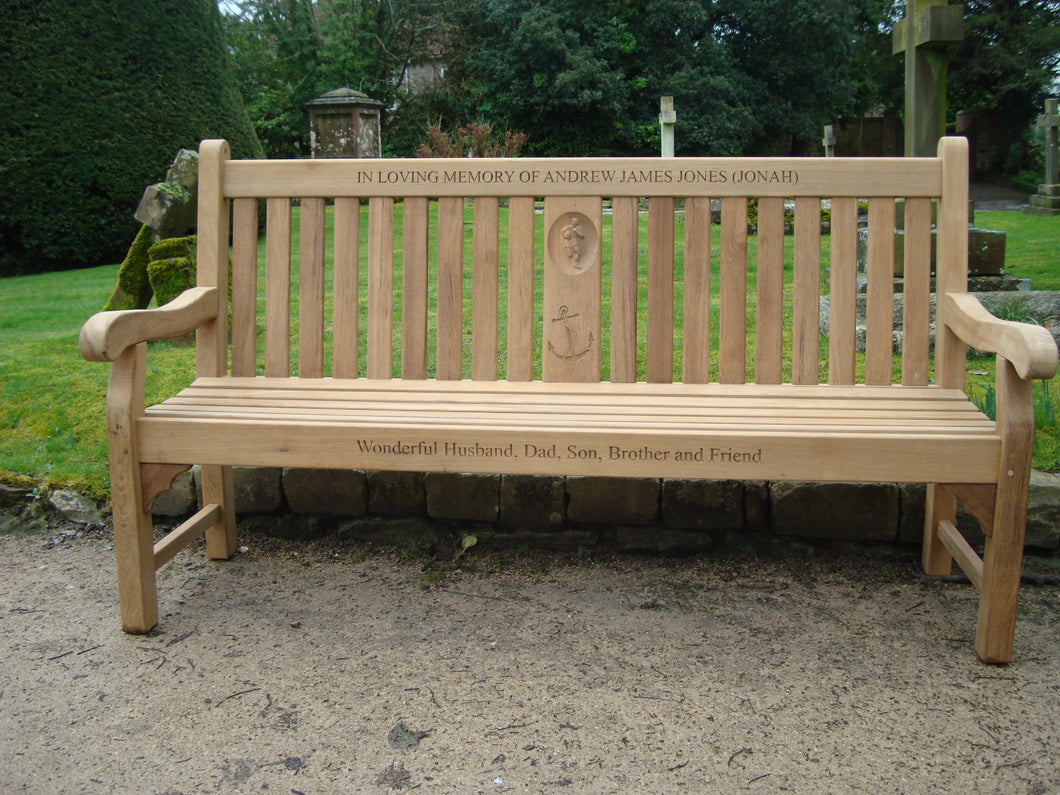 2014-03-06-Kenilworth bench 6ft with central panel in teak wood-2867