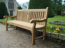 Load image into Gallery viewer, 2014-03-06-Kenilworth bench 6ft with central panel in teak wood-2867