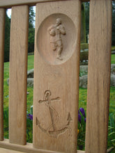 Load image into Gallery viewer, 2014-03-06-Kenilworth bench 6ft with central panel in teak wood-2867