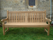 Load image into Gallery viewer, Kenilworth Memorial Bench 6ft with panel in FSC Certified Teak Wood