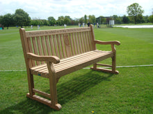 Load image into Gallery viewer, 2014-05-07-Kenilworth bench 6ft with central panel in teak wood-2843